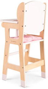 Drevená jedálenská stolička pre bábiky s vankúšikom