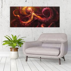 Obraz - Chobotnica, olejomaľba (120x50 cm)