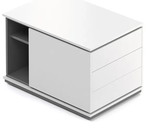 Kontajner Creator 90,4 x 53,6 cm, 2-modulový - pravý, antracit / biela