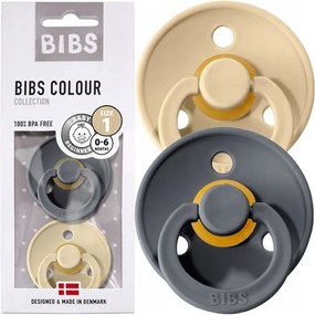 Kaučukové cumlíky BIBS Colour 0m+ 2ks Farba: béžová-čierna