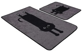 Čierno-sivé kúpeľňové predložky v súprave 2 ks 60x100 cm Comfort – Foutastic