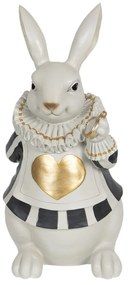 Dekorácia králika s golierom a zlatým srdiečkom - 17 * 14 * 33 cm