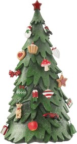 Červeno-zelený strom s ozdobami Xmas Tree - 21*33*63 cm