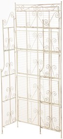 Kovová polica regál Caria - Krémová antik