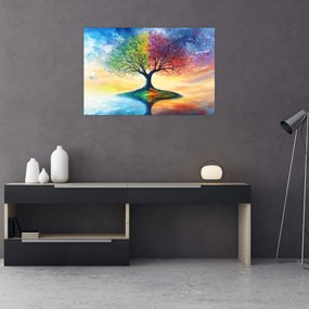 Obraz – Maľovaný strom ročných období (90x60 cm)