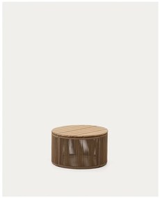 Okrúhly záhradný odkladací stolík s doskou z akácie ø 60 cm Dandara – Kave Home