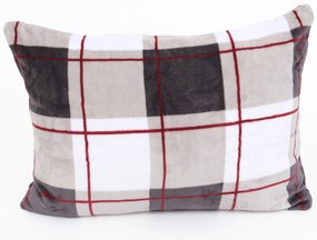 Obliečka na vankúš mikroplyš Exclusive 40 × 60 cm - Kocky šedočervené