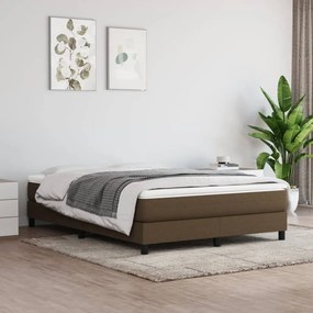 Boxspring posteľ s matracom tmavohnedá 140x190 cm látka 3144072