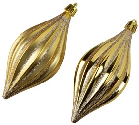 Vánoční sada 2 ks závěsných šišek SANTA LILA II 17 cm zlatá