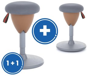 Balančná stolička Acorn II 1 + 1 ZADARMO, sivá / hnedá