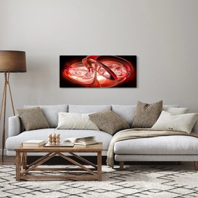Obraz - červené tvary (120x50 cm)