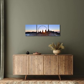 Obraz piesočné scenérie (s hodinami) (90x30 cm)