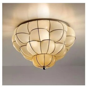 SIRU - Stropné svietidlo POUFF 3xE27/60W/230V chróm/béžová benátske sklo