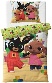 Bavlnené posteľné obliečky Zajko Bing a Slonica Sula v škôlke - 100% bavlna - 70x90 cm + 140x200 cm
