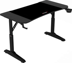 Herný stôl 120x60cm, variabilná výška, carbon dizajn, LT-H1112 BK Farba: Čierna