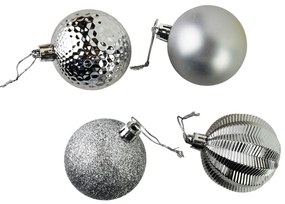 Sada 16 ks vánočních baněk Luca stříbrná