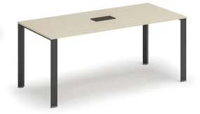 Stôl PRIMO INFINITY 1800 x 900 x 750, breza + stolová zásuvka TYP V, čierna