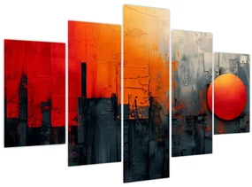 Obraz - Abstraktná maľba mesta (150x105 cm)