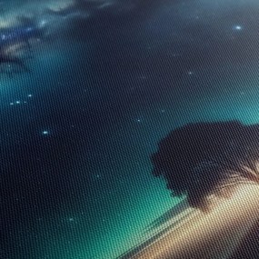 Obraz osamelý strom života v noci