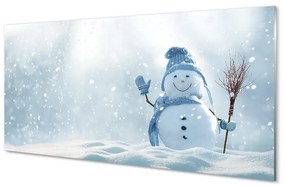 Sklenený obraz snehuliak sneh 100x50 cm