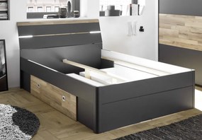 Posteľ Mars 140x200 cm, so zásuvkami a osvetlením