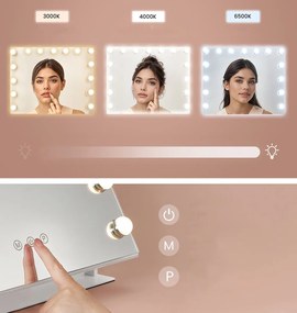 Kosmetické zrcadlo Komis s LED osvětlením bílé
