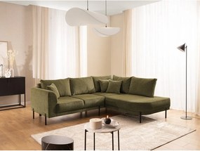 Zelená ženilková rohová pohovka (pravý roh/do L) Mauris – Ropez