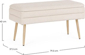 Biela polstrovaná lavica Olga – Bizzotto