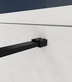 Erga Paris, sprchová zástena Walk-In 50x200 cm, 8mm šedé sklo, čierny profil, ERG-V02-PARIS-050x200-GR-BK