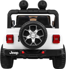 Ramiz Jeep Wrangler Rubicon na batérie pre deti biely + diaľkové ovládanie