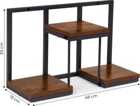 Nástěnný stojan na květiny MELODY 30x48 cm hnědý/černý