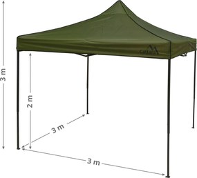 CATTARA Párty stan s nožnicovou konštrukciou 3x3 m, zelený, WATERPROOF