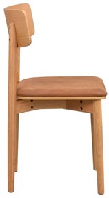 Jedálenská stolička z imitácie kože v koňakovohnedo-prírodnej farbe v súprave 2 ks Wolcott – Rowico