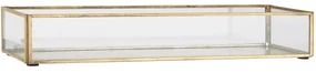 Dekoratívny sklenený podnos so zlatým rámom 40x13 cm