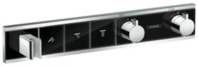 Hansgrohe RainSelect, termostatická sprchová batéria pod omietku, na 3 výstupy, čierna/chrómová, HAN-15356600