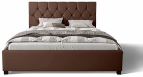 Manželská posteľ 140 cm Sylvie (hnedá) (s roštom a úložným priestorom). Vlastná spoľahlivá doprava až k Vám domov. 1047152
