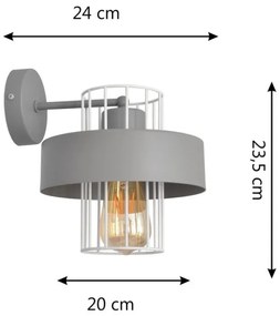 Nástenné svietidlo VOLTA 1xE27/15W/230V šedá