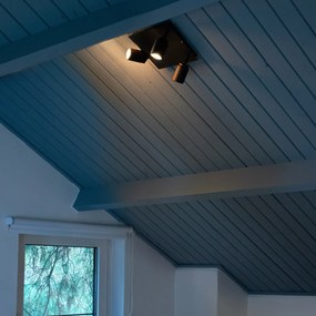 Moderné kúpeľňové bodové svetlo čierne štvorcové 3-svetlo IP44 - Ducha