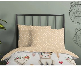 Béžové bavlnené detské obliečky na jednolôžko 140x200 cm Luz – Good Morning
