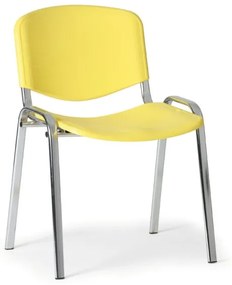 Plastová stolička ISO, žltá - konštrukcia chrómovaná