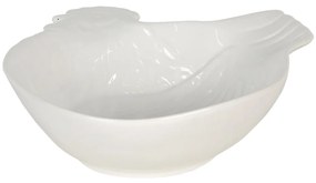 Biela keramická miska v dizajne sliepky Campagne - 23 * 26 * 7 cm