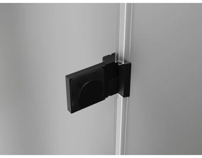 Mexen Lunar-B, ľavý výklopný sprchový kút 95 x 80 cm, 8mm číre sklo, čierny profil, 832-095-080-70-00-L