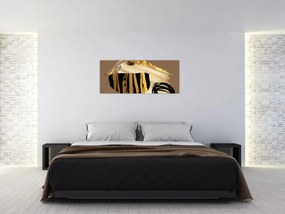 Obraz - Abstrakcia golden brown N⁰2 (120x50 cm)