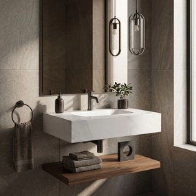 Rea Aresa Belt, nástenné umývadlo 700x500x150 mm, biela-imitácia kameňa, REA-U9971
