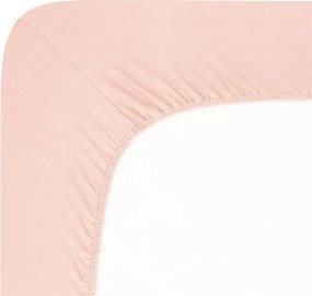 Napínacia plachta na posteľ jersey s elastanom púdrová 90 x 200 cm