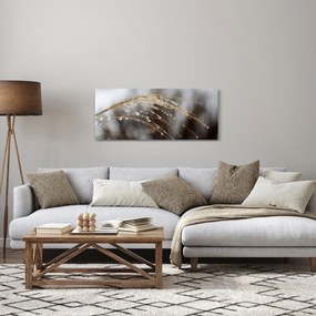 Obraz kvapiek na rastline (120x50 cm)
