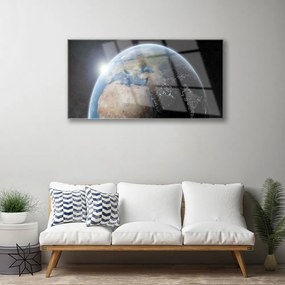 Skleneny obraz Planéta zem vesmír 140x70 cm