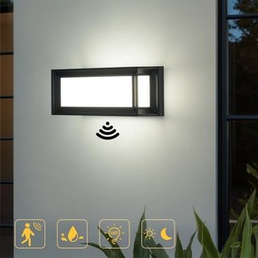 Brilagi - LED Vonkajšie nástenné svietidlo s pohybovým senzorom PARKER LED/12W/230V čierne IP44