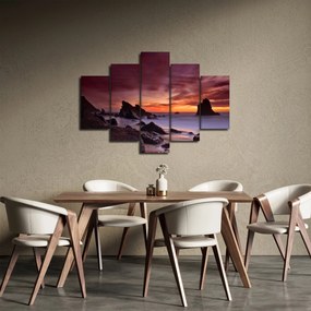 Obraz západu slnka na pobreží (150x105 cm)