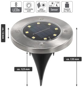 Garthen 270 Solárne záhradné vstavané svietidlo s 3 LED diódami